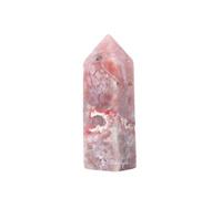 Erliway Natural Pink Agate Crystal Tower Point, Healing Crystals Obelisk Gemstone Points Wands, 4 Faceted Single Point Chakra Crystal Towers for Reiki Meditation Therapy Home Office Decor