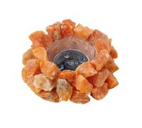 Erliway Natural Raw Sunstone Crystals, Raw Crystal Tealight Candle Holder Crystal Stone Candle Stand High Energy Geode Votive with Healing Effects (Not Included Candle)