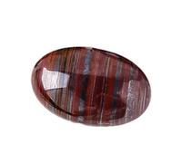 Erliway Natural Red Tiger's Eye Palm Stone, 2"-2.4" Large Healing Polished Palm Crystal for Anxiety Relief, Oval Pocket Worry Stone for Hand Therapy, Hot Therapy Massage Rock for Stress