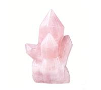 Erliway Natural Rose Quartz Crystal Cluster Decor for Home Office, 2.24" Large Polished Raw Stone Mineral Sculpture for Desk Decor, Healing Meditation Space, Positive Energy Feng Shui Gift