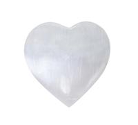 Erliway Natural Selenite Crystal Heart Palm Stone, 2-2.4" Large Polished Heart Shaped Worry Stone for Anxiety Relief, Reiki Healing Gift, Home Desk Decor for Love, Valentine's Day, Birthday