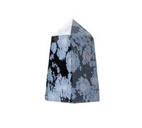 Erliway Natural Snowflake Obsidian Crystal Tower Point, Healing Crystals Obelisk Gemstone Points Wands, 4 Faceted Single Point Chakra Crystal Towers for Reiki Balancing Meditation Therapy Home Decor