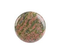 Erliway Natural Unakite Palm Stone, 2.36" Large Polished Pocket Worry Stone for Anxiety Relief, Natural Unakite Crystal Gemstone Flat Round Disc for Stress Management, Yoga & Meditation