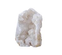 Erliway Natural White Agate Geode Crystal Tower Point, Healing Crystals Obelisk Agate Gemstones Wand, 4 Faceted Single Point Chakra Crystal Towers for Reiki Balancing Meditation Home Office Decor