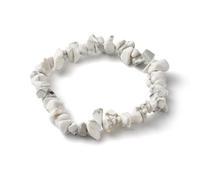 Erliway Natural White Howlite Crystal Chips Stretch Bracelet for Daily Wear