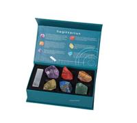Erliway Sagittarius Zodiac Crystals Gift Set, Zodiac Sign Healing Crystal Birthstones with Horoscope Box, 7 Pcs Natural Raw Stones for Beginner, Spiritual Astrology Crystal for Women Men Birthday Gift