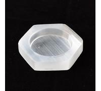 Erliway Selenite Bowl for Crystals Charging, 2.56" Natural Crystal Bowls for Cleansing & Healing Stone, Hexagonal Shaped Selenite Charging Plate Bowl for Recharging, Smudging, Meditation and Décor