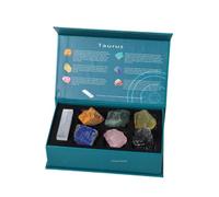 Erliway Taurus Zodiac Crystals Gift Set, Zodiac Signs Healing Crystals Birthstones with Horoscope Box, 7 Pcs Natural Raw Stones for Beginners, Spiritual Astrology Crystal for Women Men Birthday Gifts
