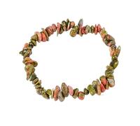 Erliway Unakite Crystals Bracelet Irregular Beads Stretch Bracelet Healing Crystals Chips Bracelet Natural Gemstone Bracelets for Women Jewelry Reiki Meditation