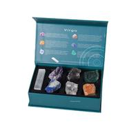 Erliway Virgo Zodiac Crystals Gift Set, Zodiac Signs Healing Crystals Birthstones with Horoscope Box, 7 Pcs Natural Raw Stones for Beginners, Spiritual Astrology Crystal for Women Men Birthday Gifts