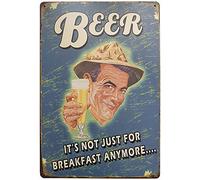 ERLOOD Beer It's Not Just for Breakfast Anymore Retro Vintage Decor Metal Tin Sign 12 X 8