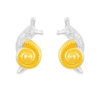 ERLOSYA Cute Snail Earrings for Women Creative Cartoon Adjustable Snail Rings Snail Stud Earrings Dainty Simple Animal Jewelry Small Tragus Piercing Studs, Middle, Metal, No Gemstone