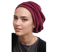 Ermandina Soft Breathable Head Wrap - Adjustable Lightweight All-Day Comfort Tichel Beret Style Jewish Head Covering, Red, One Size
