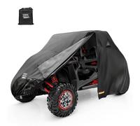 ERMBFGTH Side Zipper UTV Cover 2 Seater Compatible with RZR, UForce, Mule Tie Down Straps Reflective Strips Air Vents Covers 420D Waterproof Outdoor Heavy Duty