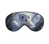 Ermines in Winter Snowy Blackout Sleep Mask for Side Sleeper Soft Covers for Travel Essentials Nap