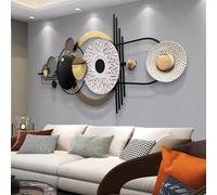 ERMOFAV Wall Decor,Modern Creative Metal Geometric Circular Decor Wall Art, 59x24 In Large 3D Textured Metal Wall Sculptures, Living Room Bedroom Den Aesthetic Wall Art Decor