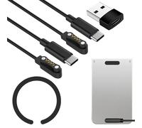 Ermorgen 2 Pack USB-C Charging Cable Compatible with PLAUD Note Pro AI, Note AI Voice Recorder, Magnetic Charger, 1m Type-C Replacement Cable with 1 Magnetic Ring and 1 USB-C to USB-A Adapter