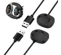 Ermorgen 2 Packs Charging Cable Compatible with Amazfit Helio Strap, Amazfit T-Rex 3 Pro/T-Rex 3/Balance/Balance 2, USB-A to Magnetic Cable, Smartwatch Charger 1m, 3.3ft - Black