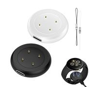 Ermorgen Pack of 2 USB C Adapters Compatible with Google Pixel Watch 3 Cable/Pixel 2/Fit-bit Versa 4/Versa 3/Sense2/Sense/Ace LTE Cable, Reinforced Magnetic and Wear-resistant Charger, Black/White