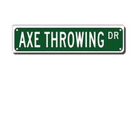 ERMUHEY Axe Throwing Dr Street Sign, Axe Throwing Gift, Axe Throwing Wall Decor for Home Office Garage Man Cave Plaque Quality Metal Sign 16x4 Inch
