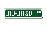 ERMUHEY Jiu-Jitsu Dr Street Sign, Jiu-Jitsu Gift, Jiu-Jitsu Wall Decor for Home Office School Training Room Man Cave Plaque Quality Metal Sign 16x4 Inch