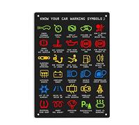 ERMUHEY Know Your Car Warning Lights Mechanics Funny Sarcastic Sign Metal Tin Signs, Poster Home Office Restaurants Bedroom Outdoors Man Cave Wall Decor Plaque 12x8 Inch, Multicolor