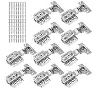 ERMWALR 10Pcs Full Overlay Soft Close Hinges for Cabinets,Kitchen Cupboard Hinges with Screws,3D Adjustable Detachable Concealed Hydraulic Thickened 3mm Stainless Steel for Wardrobe Bedroom Vanity