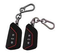 ERMWALR 2 Pack for Volkswagen Car Key Fob Cover with Keychain, 3 Buttons Silicone Keys Shells Car Key Cover Fit for 2020-2022 VW Golf 8 ID.3 ID.4 Seat Leon Tarraco Ateca Skoda (Vlw-3D-BB)