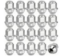 ERMWALR 20Pcs M12 x 1.5 Wheel Nuts 19mm Hex for Ford Focus/Mondeo 2012-2025 Alloy Closed End Wheel Lug Nuts Locking Wheel Nuts Replacement 1678260（Silver）
