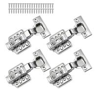 ERMWALR 4Pcs Half Overlay Soft Close Hinges for Cabinets,Kitchen Cupboard Hinges with Screws,3D Adjustable Detachable Concealed Hydraulic Thickened 3mm Stainless Steel for Wardrobe Bedroom Vanity