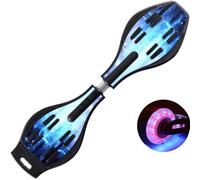 ERNAN Caster Board, Street Surfing Waveboard Light Up LED Wheels Skateboard Youth Caster Board.Castor board with Light Up Wheels for kids/teens. (Phantom Black)
