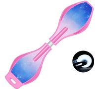 ERNAN Caster Board, Street Surfing Waveboard Light Up LED Wheels Skateboard Youth Caster Board.Castor board with Light Up Wheels for kids/teens. (Nebula Pink)