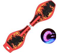 ERNAN Caster Board, Street Surfing Waveboard Light Up LED Wheels Skateboard Youth Caster Board.Castor board with Light Up Wheels for kids/teens. (Flame Red)