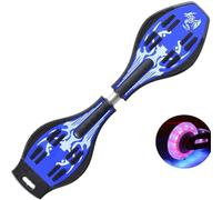 ERNAN Waveboard Compact Lightweight Caster Board Kids/Teens Waveboard Children's Street Surfing Caster Torsion Skateboard Double Decks Casterboards with LED Light Wheels