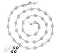 ERNAULO Beaded Glasses Chain for Women Eyeglass Chain Eye Glasses Holders Around Neck Eyeglass Chains for Women, Tube-bead-grey, 27 inches
