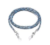 ERNAULO Glasses Chain for Women Eye Glasses Holders Around Neck Crystal Beaded Eyeglasses Strap Eyeglass Chain for Women, Blue, 28 inches