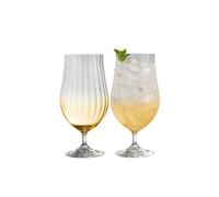 Erne' Amber Beer/Cocktail Set of 2 Galway Crystal Clear One Size