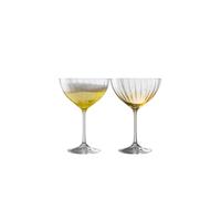 Erne' Amber Cocktail/Champagne Set of 2 Galway Crystal Clear One Size