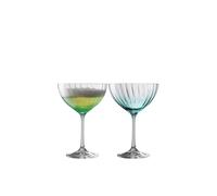 Erne' Aqua Cocktail/Champagne Set of 2 Galway Crystal Clear One Size
