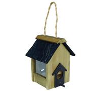 Ernest Charles Wooden Bird Seed Feeder With Faux Slate Roof FSC