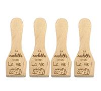 ERNESTINE - Set of 2 or 4 Raclette Spatulas - Engraved Wooden Spatulas - Raclette Accessory - Spatula Cheese Utensils