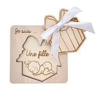 ERNESTINE - Sex baby card - original birth pregnancy gift - original baby godmother and godfather announcement card idea - original wooden card announcement baby