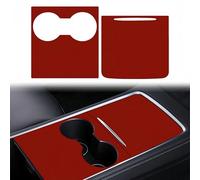 Ernica Center Console Wrap Bordeaux Red for Tesla Model 3/Y 2021 2022 2023 2024,Console Cover for Tesla Interior Decor Accessories