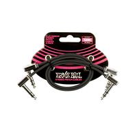 Ernie Ball 12" Flat Ribbon Stereo Patch Cable 2Pack Black