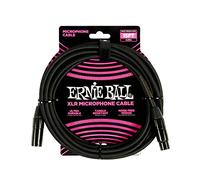 Ernie Ball 15' Braided Male Female XLR Microphone Cable Black