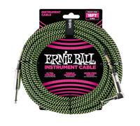 Ernie Ball P06083 18ft Straight-Angle Braided Cable Neon Pink