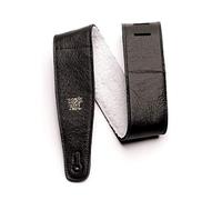 Ernie Ball 2.5 Inch Adjustable Italian Leather Strap with Fur Padding - Black