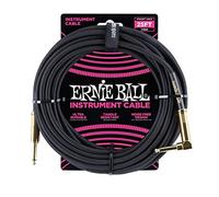 Ernie Ball 25 ft Braided Straight / Angle Instrument Cable - Black