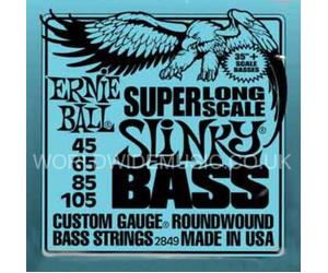 Ernie Ball 2849 Super Long Scale Slinky Roundwound Bass Guitar Strings 45 - 105