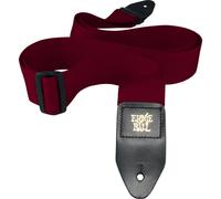Ernie Ball 2in Polypro guitar strap with leather ends, Burgundy, 4047